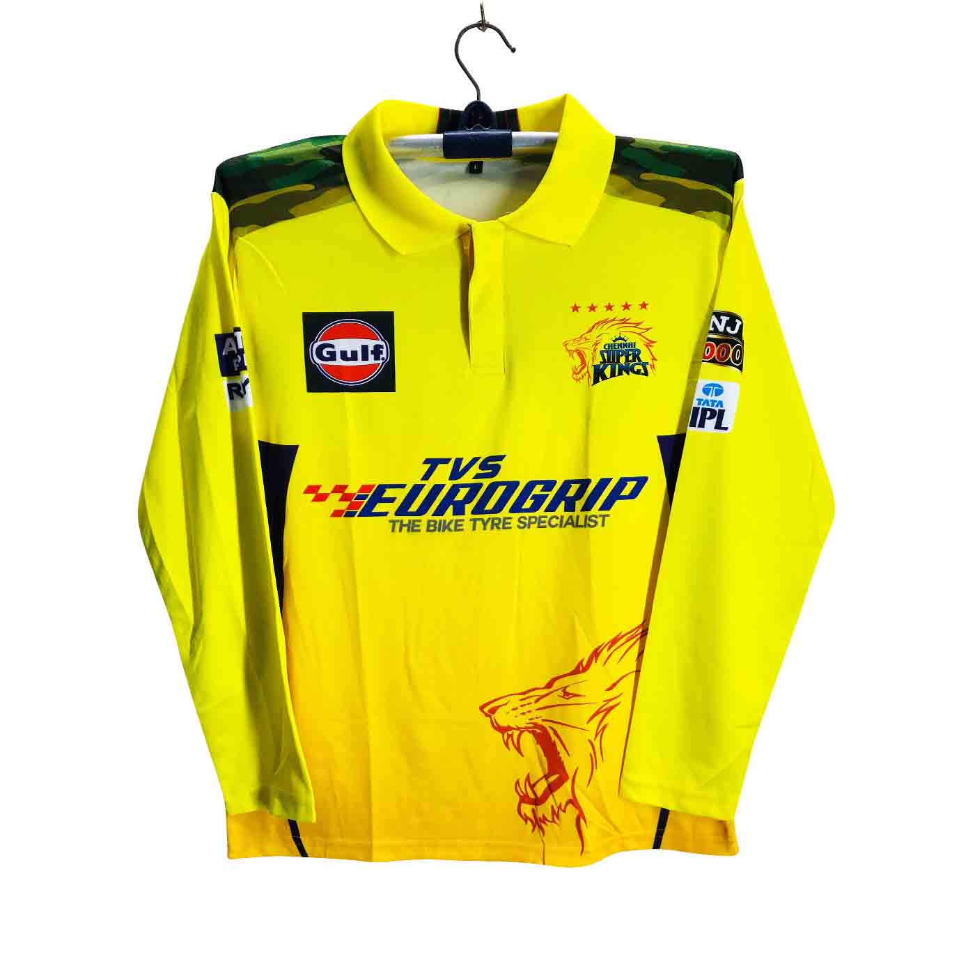 Chennai Super King Jersey Full sleeve Collar Polo Cricket Jersey